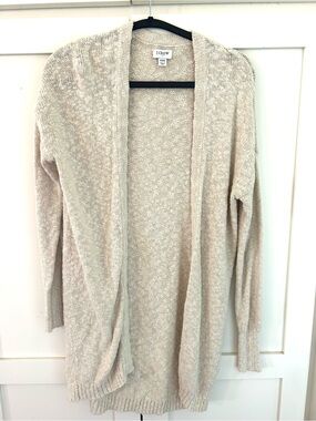 J. Crew Women's Light Cream Open-Front Cardigan